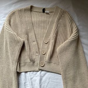 Beige Knit Cardigan